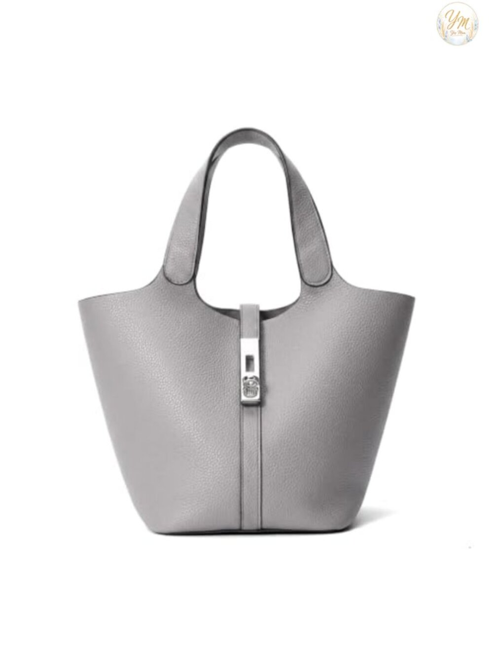 Vegan Leather Bucket Tote Bag Top Handle Handbag with Removable Pouch